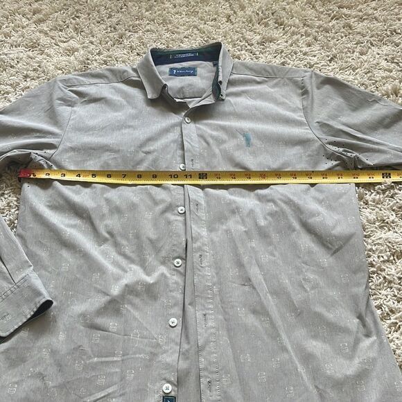 William Murray Long Sleeve Golf Button Down Shirt Rocks Glass Print EUC - Picture 9 of 16